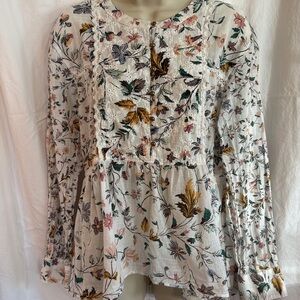 Anthropologie Floral Women’s Boho Blouse - Size S